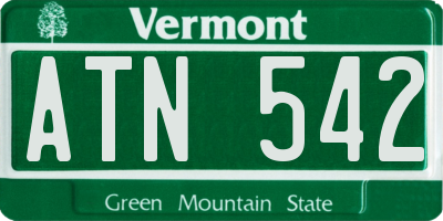 VT license plate ATN542