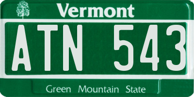 VT license plate ATN543