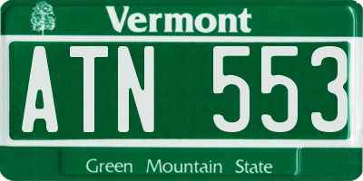 VT license plate ATN553