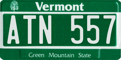 VT license plate ATN557