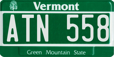 VT license plate ATN558