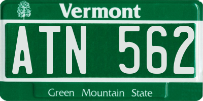 VT license plate ATN562