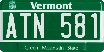 VT license plate ATN581