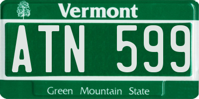 VT license plate ATN599