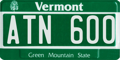 VT license plate ATN600