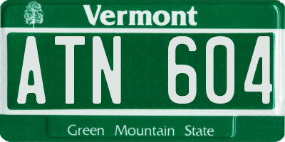 VT license plate ATN604