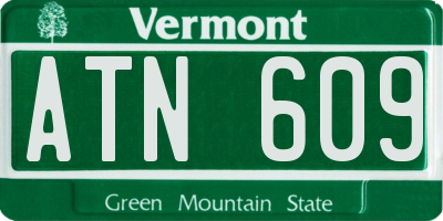 VT license plate ATN609