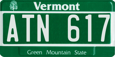 VT license plate ATN617