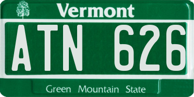 VT license plate ATN626