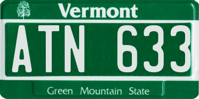VT license plate ATN633