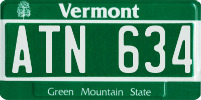 VT license plate ATN634