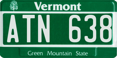 VT license plate ATN638