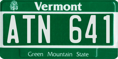 VT license plate ATN641