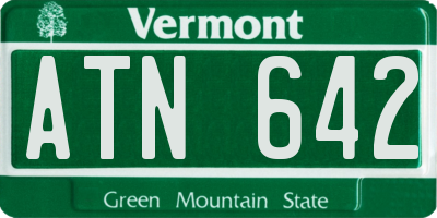 VT license plate ATN642