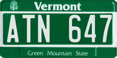 VT license plate ATN647