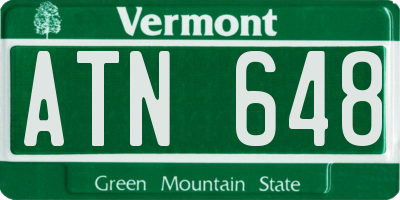 VT license plate ATN648