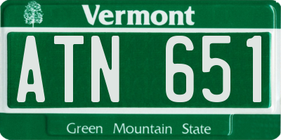 VT license plate ATN651