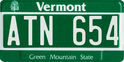 VT license plate ATN654