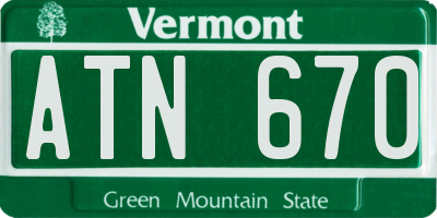 VT license plate ATN670