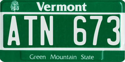 VT license plate ATN673
