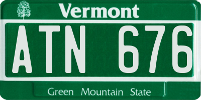 VT license plate ATN676