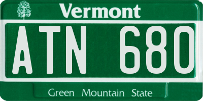 VT license plate ATN680