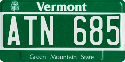 VT license plate ATN685