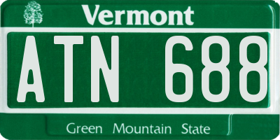 VT license plate ATN688