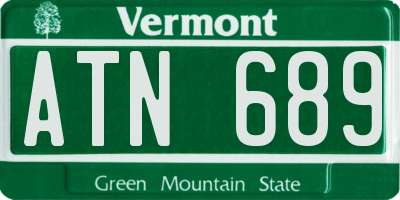 VT license plate ATN689