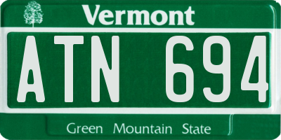 VT license plate ATN694