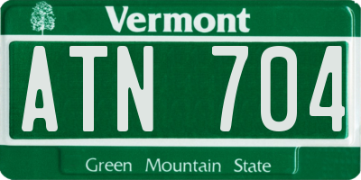 VT license plate ATN704