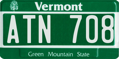 VT license plate ATN708