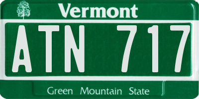 VT license plate ATN717
