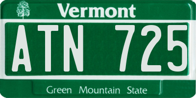 VT license plate ATN725