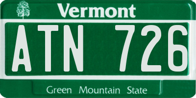 VT license plate ATN726