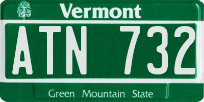 VT license plate ATN732