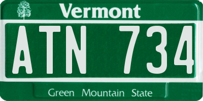 VT license plate ATN734