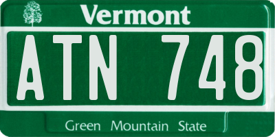 VT license plate ATN748