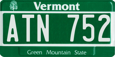 VT license plate ATN752