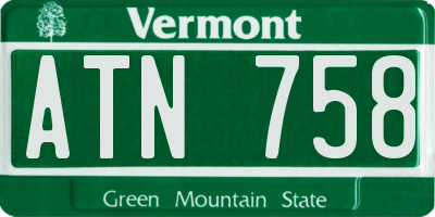 VT license plate ATN758