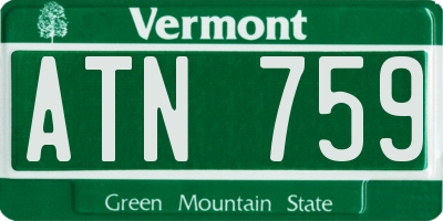 VT license plate ATN759