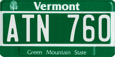 VT license plate ATN760