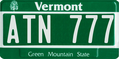 VT license plate ATN777