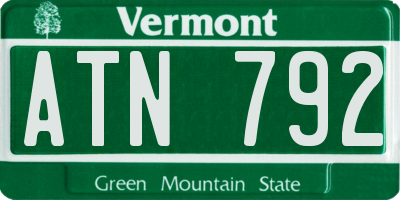 VT license plate ATN792
