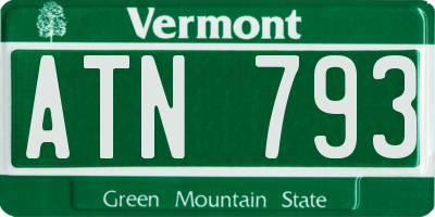 VT license plate ATN793