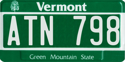 VT license plate ATN798