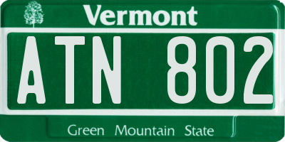 VT license plate ATN802