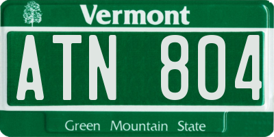 VT license plate ATN804