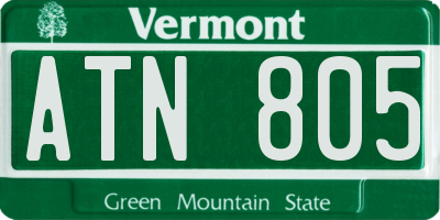 VT license plate ATN805