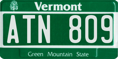 VT license plate ATN809